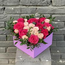 Цветочная композиция из Розы в коробке #REPLACE_PRED# Осташево