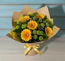 Букет цветов из:  Герберы и Хризантемы в Осташево