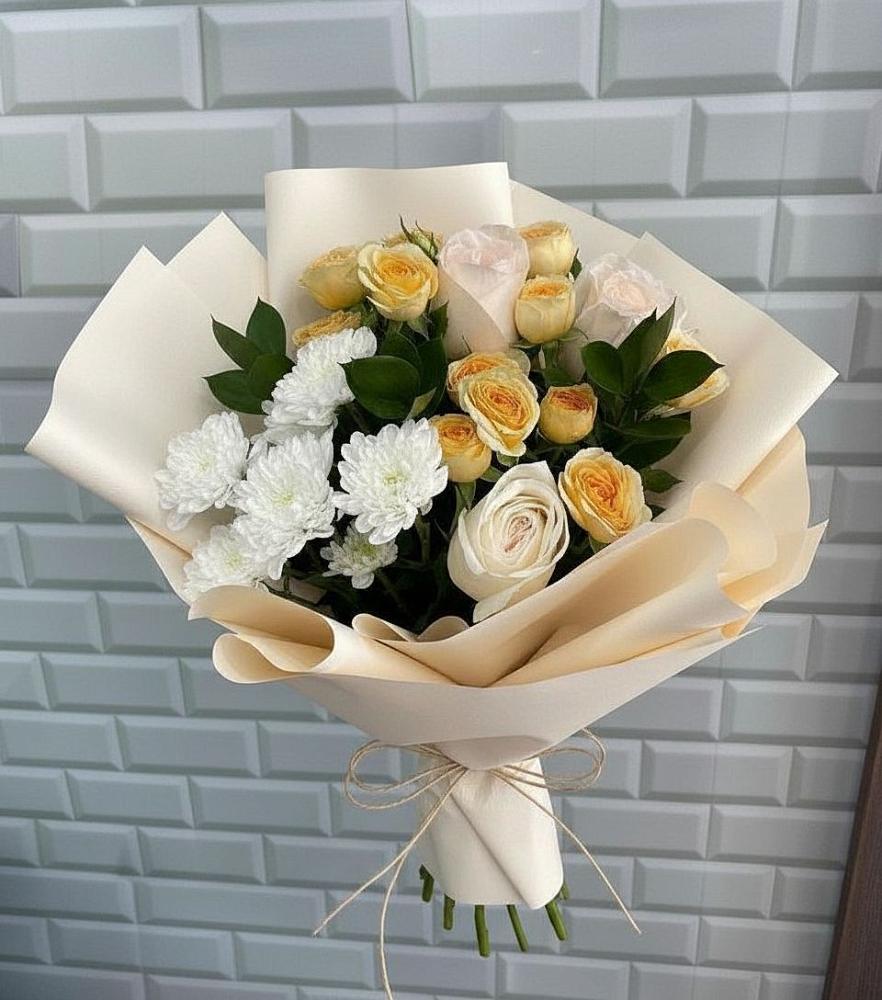 Букет цветов из: Розы и Хризантемы в Осташево