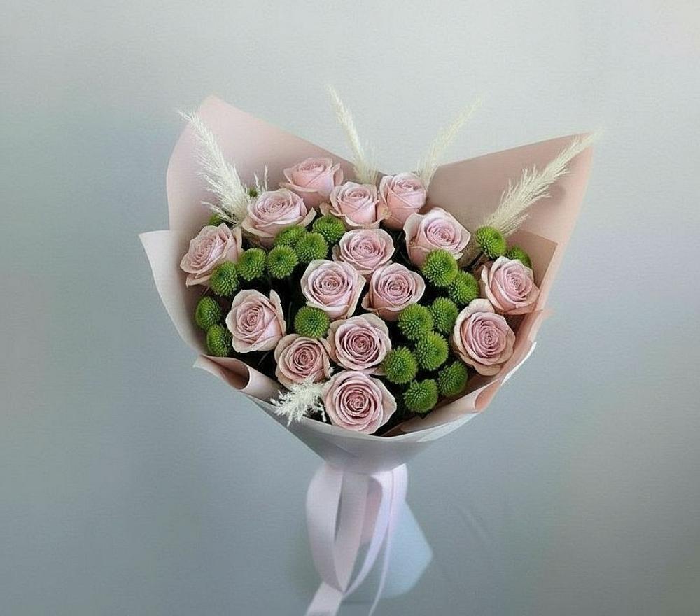 Букет цветов из: Розы и Хризантемы в Осташево