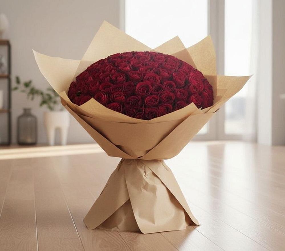 Букет 101 Красная роза в Осташево