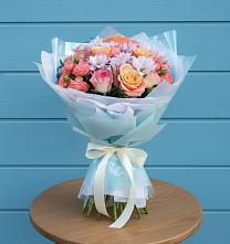 Букет цветов из:  Хризантемы и Розы в Осташево